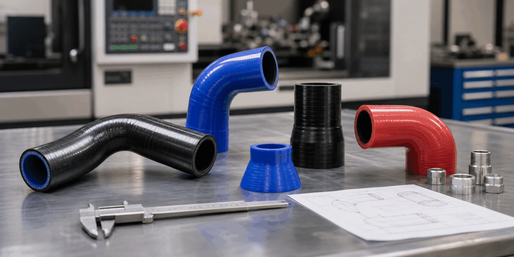 Silikon-Formschläuche für Kühlwasser, Turbo und technische Leitungen nach Zeichnung