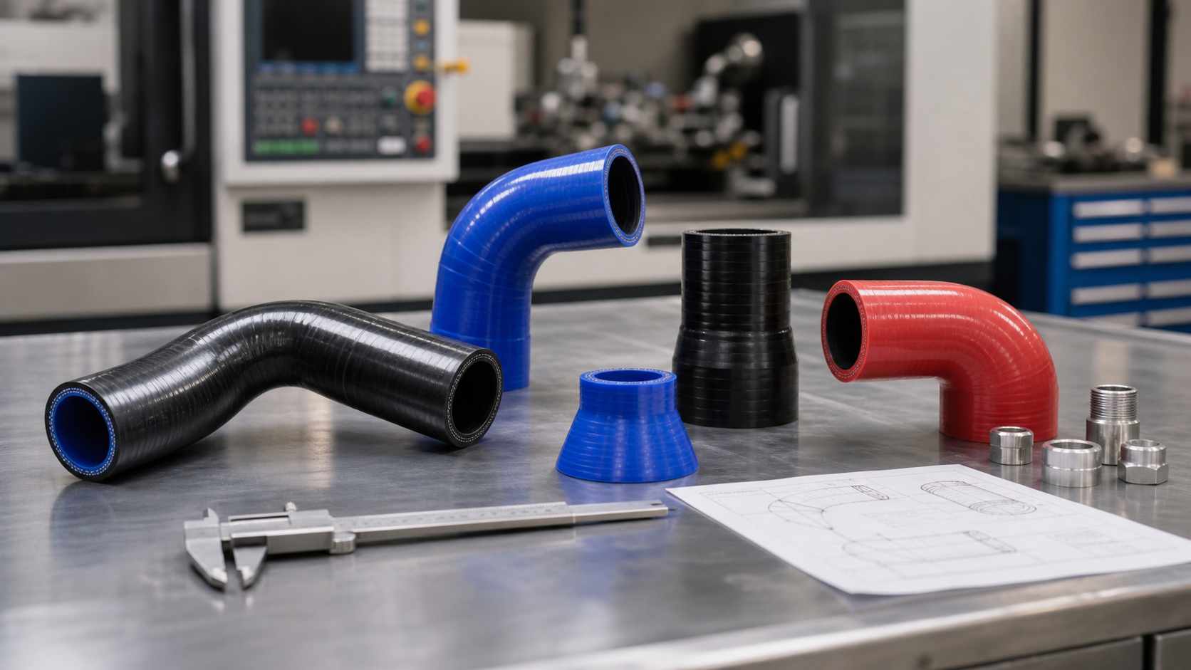 Silikon-Formschläuche für Kühlwasser, Turbo und technische Leitungen nach Zeichnung
