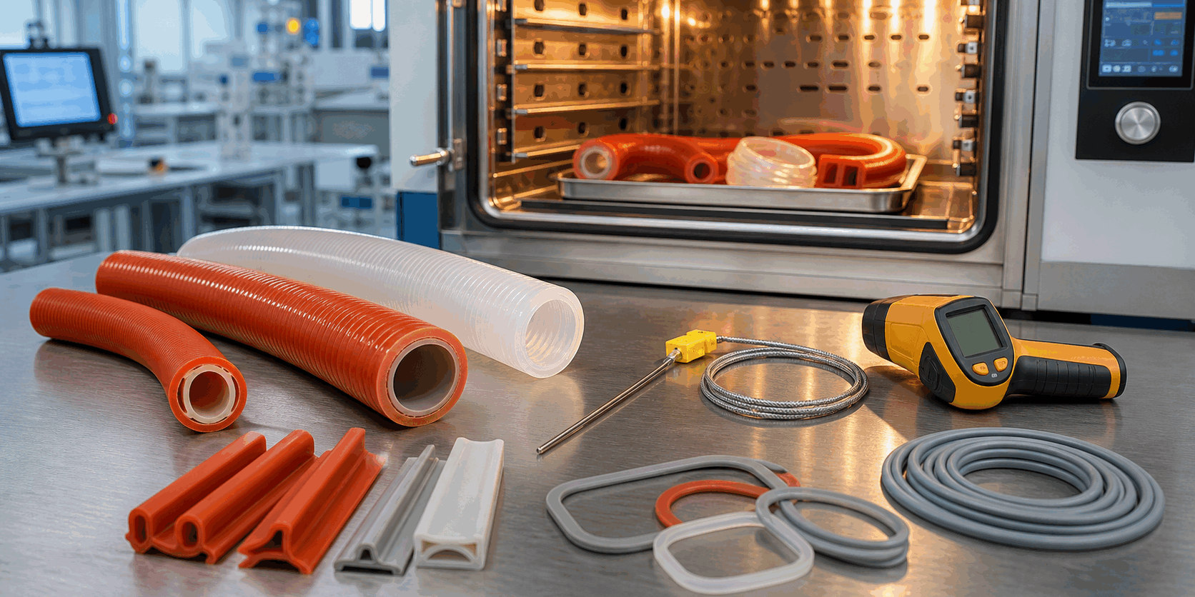 Temperaturbeständige Silikonprodukte wie Schläuche, Dichtungen, Profile und Formteile