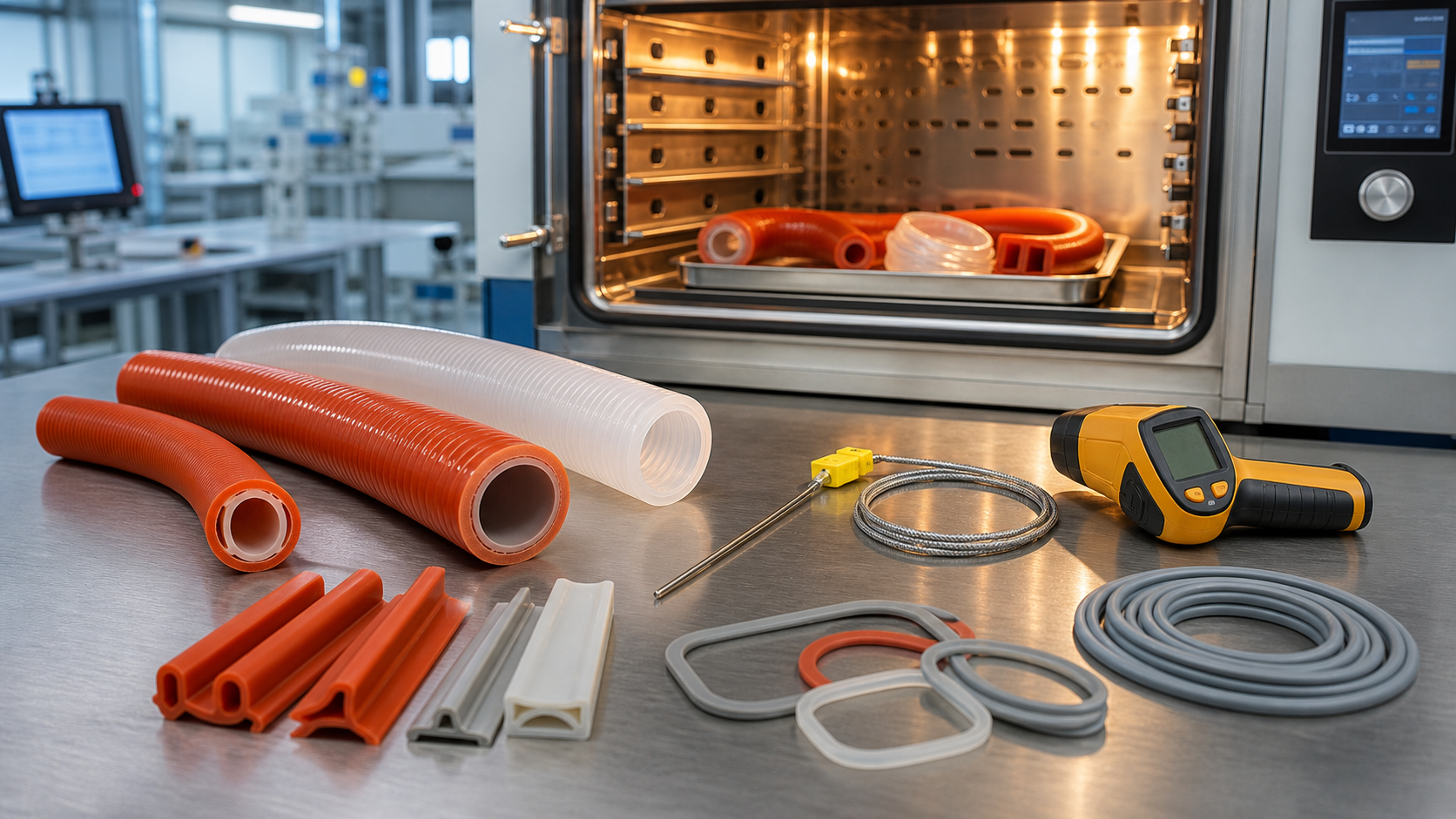 Temperaturbeständige Silikonprodukte wie Schläuche, Dichtungen, Profile und Formteile